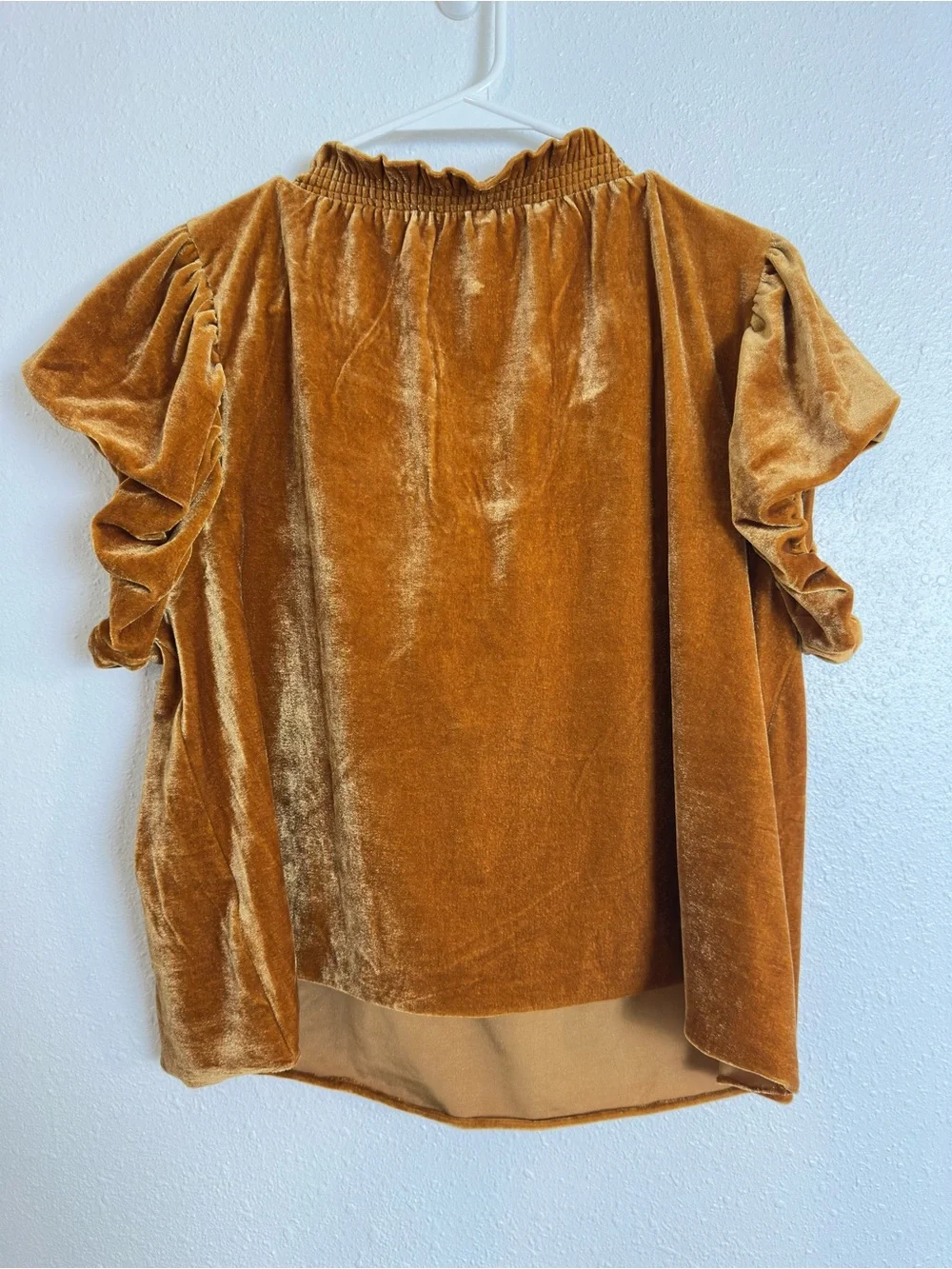 Free people terse velvet puff sleeve top